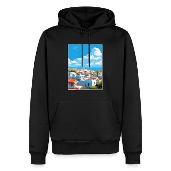 Rabat Maroc Affiche de voyage Peinture Souvenir WPA - Sweat à capuche Premium bio Homme - noir - Devant - Nico (187cm)