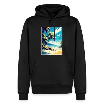Zanzibar Tanzanie Affiche de voyage Peinture Souvenir WPA - Sweat à capuche Premium bio Homme - noir - Devant - Nico (187cm)