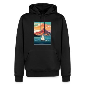 Cape Town Afrique du Sud Affiche de voyage Souvenir WPA - Sweat à capuche Premium bio Homme - noir - Devant - Nico (187cm)