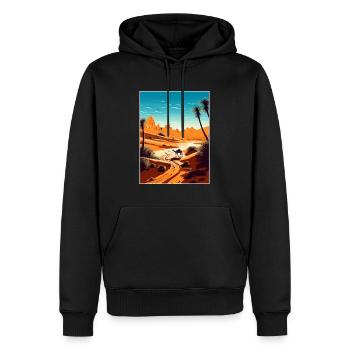 Sahara Wüste Afrika Reise Poster Souvenir WPA - Männer Premium Bio Hoodie - Schwarz - Vorne - Nico (187cm)