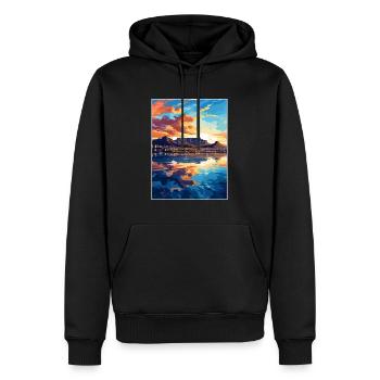 Cape Town Afrique du Sud Affiche de voyage Souvenir WPA - Sweat à capuche Premium bio Homme - noir - Devant - Nico (187cm)
