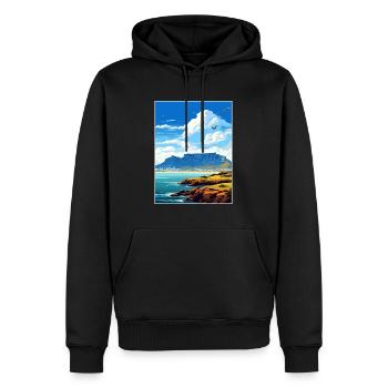 Table Mountain South Africa Travel Poster Souvenir - Men’s Premium Organic Hoodie - black - Front - Nico (187cm)