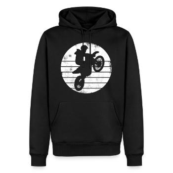 Motocross Fahrer Zeichnung - Männer Premium Bio Hoodie - Schwarz - Vorne - Nico (187cm)