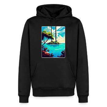 Belize Karibik Reise Poster Souvenir Farbe WPA - Männer Premium Bio Hoodie - Schwarz - Vorne - Nico (187cm)