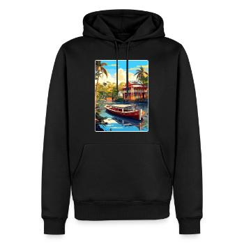Tigre Argentinien Reise Poster Souvenir Farbe WPA - Männer Premium Bio Hoodie - Schwarz - Vorne - Nico (187cm)