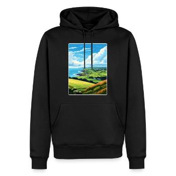 Cornouailles Aonb Voyage Affiche Peinture Souvenir WPA - Sweat à capuche Premium bio Homme - noir - Devant - Nico (187cm)