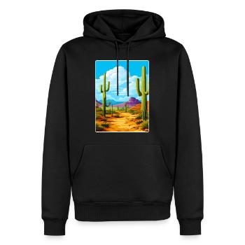Saguaro Nationalpark Arizona Reiseposter WPA - Männer Premium Bio Hoodie - Schwarz - Vorne - Nico (187cm)