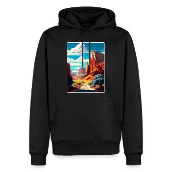 Affiche de voyage souvenir du parc national de Capitol Reef - Sweat à capuche Premium bio Homme - noir - Devant - Nico (187cm)