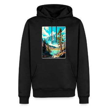Bridger Teton National Park Affiche de voyage souvenir - Sweat à capuche Premium bio Homme - noir - Devant - Nico (187cm)