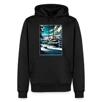 Steamboat Springs Colorado Reise Poster Souvenir - Männer Premium Bio Hoodie - Schwarz - Vorne - Nico (187cm)