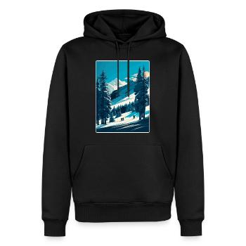 Megève Ski Les Arcs Skifahren Reiseposter Souvenir - Männer Premium Bio Hoodie - Schwarz - Vorne - Nico (187cm)