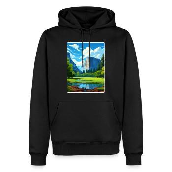 Parc national de Yosemite Affiche de voyage Souvenir WPA - Sweat à capuche Premium bio Homme - noir - Devant - Nico (187cm)