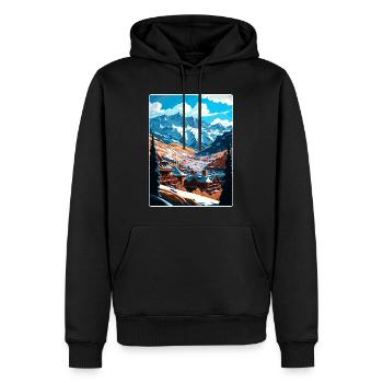 Telluride Ski Colorado Reise Poster Souvenir WPA - Männer Premium Bio Hoodie - Schwarz - Vorne - Nico (187cm)