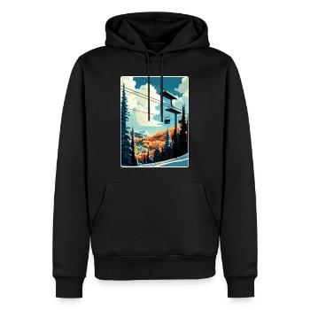 Vail Ski Resort Skifahren Reise Poster Souvenir WPA - Männer Premium Bio Hoodie - Schwarz - Vorne - Nico (187cm)