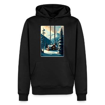 Whistler ski ski vintage voyage affiche souvenir - Sweat à capuche Premium bio Homme - noir - Devant - Nico (187cm)