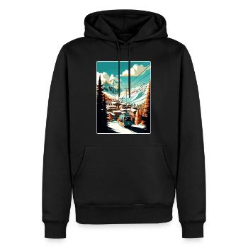 Val D Isere Ski Reise Poster Souvenir Farbe WPA - Männer Premium Bio Hoodie - Schwarz - Vorne - Nico (187cm)