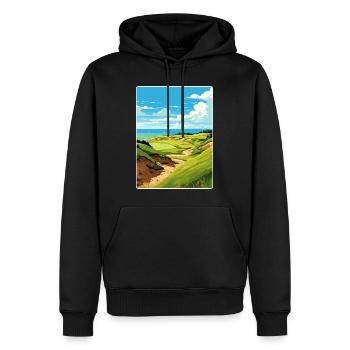 Whistling Straits Golf Course Travel Poster - Men’s Premium Organic Hoodie - black - Front - Nico (187cm)
