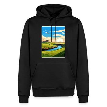 St Andrews Golf Course Schottland Andrew Travel Card - Männer Premium Bio Hoodie - Schwarz - Vorne - Nico (187cm)