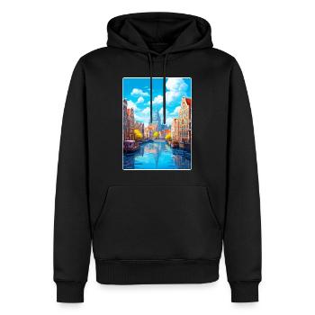 Amsterdam Niederlande Reiseposter Souvenir WPA - Männer Premium Bio Hoodie - Schwarz - Vorne - Nico (187cm)