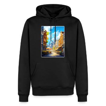 Amsterdam Niederlande Reiseposter Souvenir WPA - Männer Premium Bio Hoodie - Schwarz - Vorne - Nico (187cm)