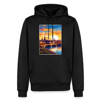 Bordeaux Frankreich Reise Poster Souvenir Farbe WPA - Männer Premium Bio Hoodie - Schwarz - Vorne - Nico (187cm)