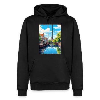 Amsterdam Niederlande Reiseposter Souvenir WPA - Männer Premium Bio Hoodie - Schwarz - Vorne - Nico (187cm)