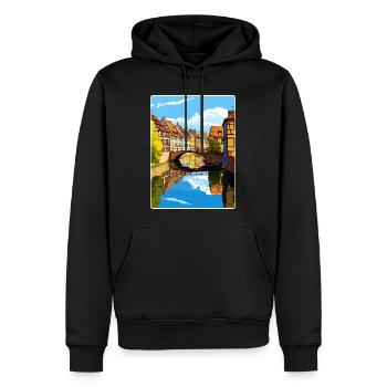 Colmar Frankreich Reise Poster Souvenir Malerei WPA - Männer Premium Bio Hoodie - Schwarz - Vorne - Nico (187cm)