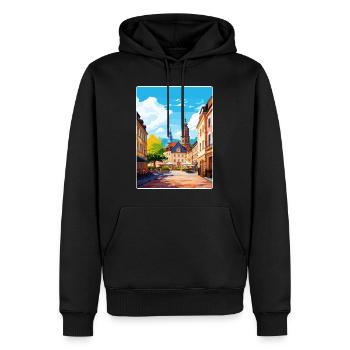 Heidelberg Allemagne Affiche de voyage Peinture Souvenir WP - Sweat à capuche Premium bio Homme - noir - Devant - Nico (187cm)