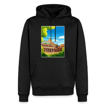 Vérone Italie Affiche de voyage Souvenir Carte Postale Peinture - Sweat à capuche Premium bio Homme - noir - Devant - Nico (187cm)