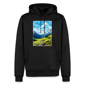 Stilfser Joch Italien Reise Poster Souvenir Malerei WPA - Männer Premium Bio Hoodie - Schwarz - Vorne - Nico (187cm)