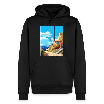 Elafonisos Grèce Affiche de voyage Peinture Souvenir WPA - Sweat à capuche Premium bio Homme - noir - Devant - Nico (187cm)