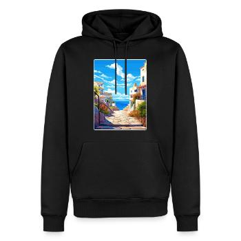 Heraklion Griechenland Reise Poster Souvenir Farbe WPA - Männer Premium Bio Hoodie - Schwarz - Vorne - Nico (187cm)