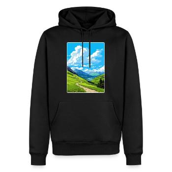 Stilfser Joch Italien Reise Poster Souvenir Malerei WPA - Männer Premium Bio Hoodie - Schwarz - Vorne - Nico (187cm)