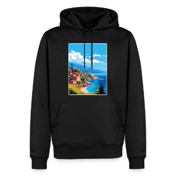 Kefalonia Griechenland Reise Poster Souvenir Farbe WPA - Männer Premium Bio Hoodie - Schwarz - Vorne - Nico (187cm)