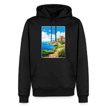Heraklion Griechenland Reise Poster Souvenir Farbe WPA - Männer Premium Bio Hoodie - Schwarz - Vorne - Nico (187cm)