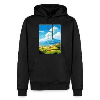 Mont Dirfi Grèce Affiche de voyage Peinture Souvenir WP - Sweat à capuche Premium bio Homme - noir - Devant - Nico (187cm)