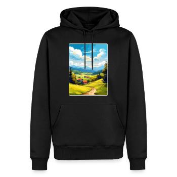 Montagnes du Harz Allemagne Affiche de voyage Souvenir WPA - Sweat à capuche Premium bio Homme - noir - Devant - Nico (187cm)