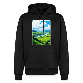 Vallée de la Moselle Allemagne Affiche de voyage Souvenir WPA - Sweat à capuche Premium bio Homme - noir - Devant - Nico (187cm)