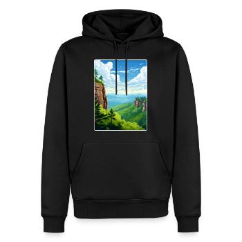 Elbsandsteingebirge Deutschland Reiseposter WPA - Männer Premium Bio Hoodie - Schwarz - Vorne - Nico (187cm)