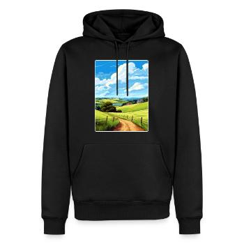 Lerryn Cornouailles Angleterre Affiche de voyage Souvenir WPA - Sweat à capuche Premium bio Homme - noir - Devant - Nico (187cm)