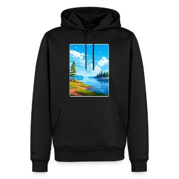 Lake Arrowhead Kalifornien Reise Poster Souvenir - Männer Premium Bio Hoodie - Schwarz - Vorne - Nico (187cm)