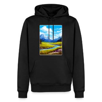 Glacier County Montana Reiseposter Souvenir WPA - Männer Premium Bio Hoodie - Schwarz - Vorne - Nico (187cm)