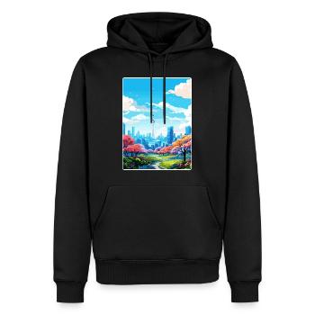 Séoul Corée du Sud Affiche de voyage Peinture Souvenir WPA - Sweat à capuche Premium bio Homme - noir - Devant - Nico (187cm)