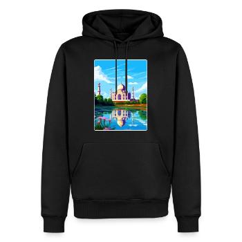 Taj Mahal Agro Indien Reiseposter Souvenir WPA - Männer Premium Bio Hoodie - Schwarz - Vorne - Nico (187cm)