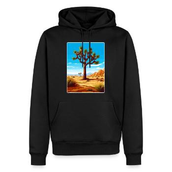Joshua Tree National Park California Travel Poster - Men’s Premium Organic Hoodie - black - Front - Nico (187cm)