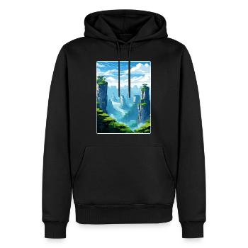 Zhangjiajie Chine Voyage Affiche Peinture Souvenir WPA - Sweat à capuche Premium bio Homme - noir - Devant - Nico (187cm)