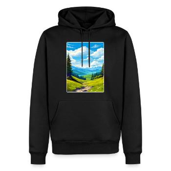 Great Smoky Mountains National Park Travel Poster - Men’s Premium Organic Hoodie - black - Front - Nico (187cm)