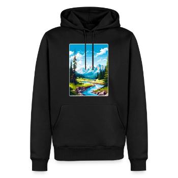 Parc national Banff Canada Affiche de voyage souvenir - Sweat à capuche Premium bio Homme - noir - Devant - Nico (187cm)