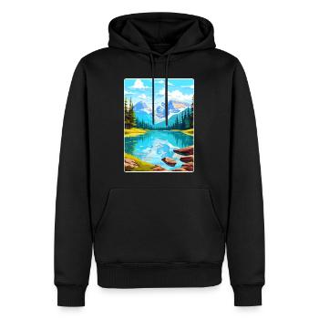 Parc national Banff Canada Affiche de voyage souvenir - Sweat à capuche Premium bio Homme - noir - Devant - Nico (187cm)