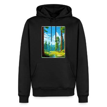 Sequoia Nationalpark Kalifornien Reiseposter WPA - Männer Premium Bio Hoodie - Schwarz - Vorne - Nico (187cm)